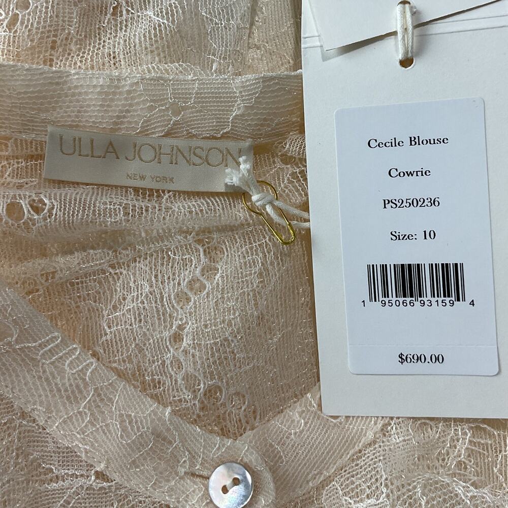 Ulla Johnson Sheer Cowrie Cecile Top Size 10 NWT - Picture 5 of 5